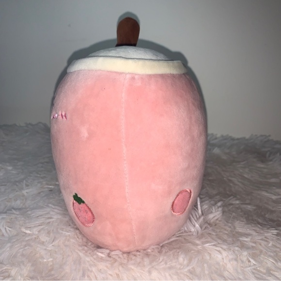 Pink Strawberry Bo Ba Milk Tea Cup Plushie Toy - Picture 5 of 7